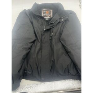 Free Country Mens XL Black Insulated Jacket Fleece Lined Zip Front